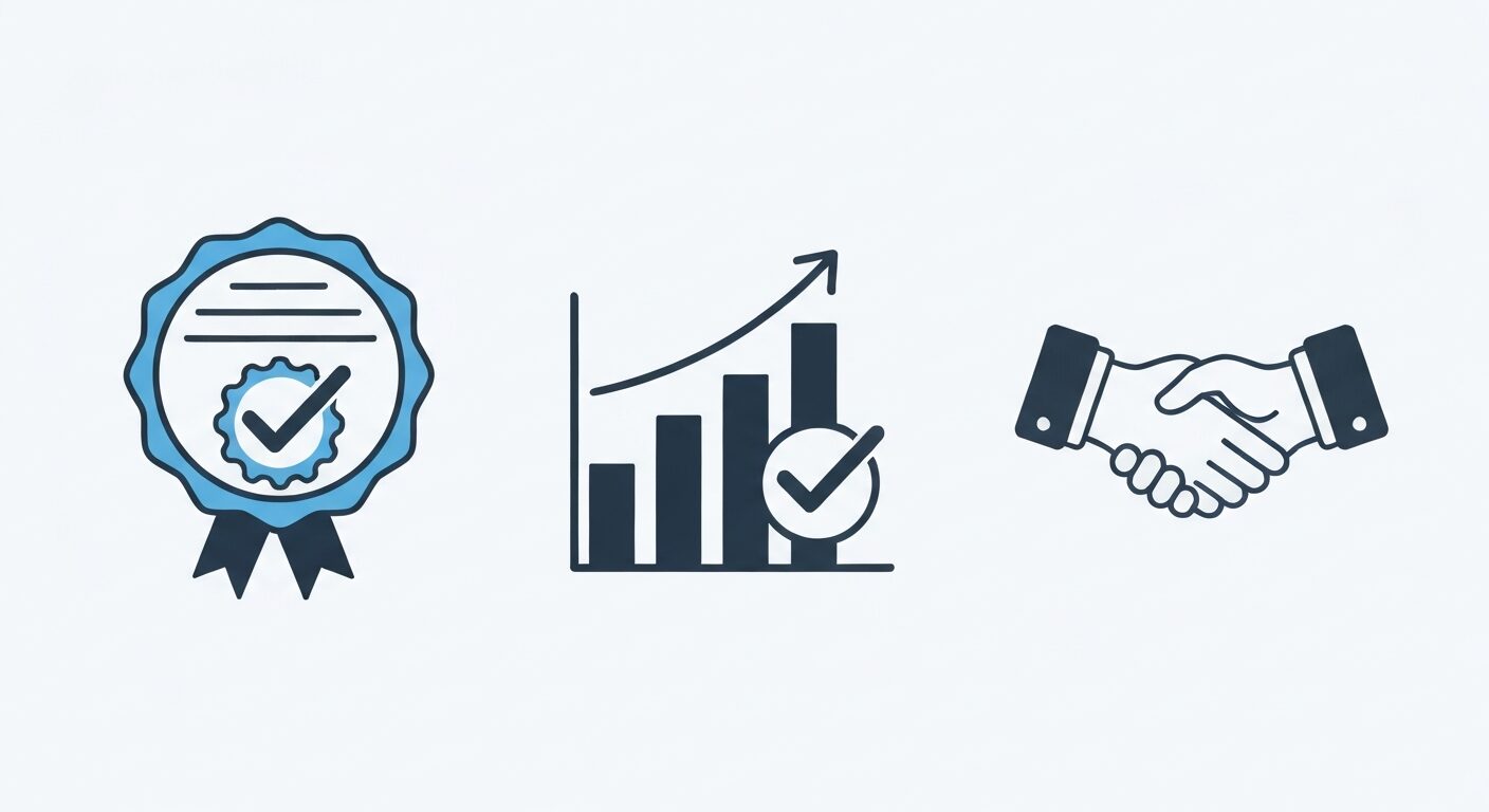 コーチング資格取得の3つのメリットを表したイラスト